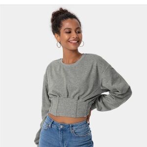 Gray Women's Cropped Sweatshirt